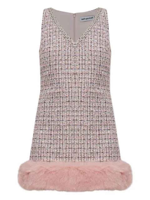 bouclé sleeveless mini dress by SELF-PORTRAIT