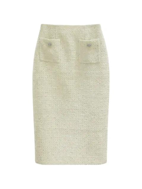 boucle pocket skirt by SELF-PORTRAIT