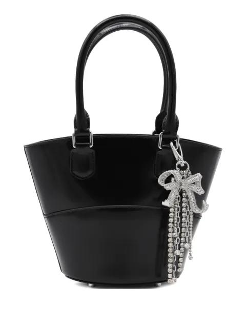 bow-charm patent bucket bag by SELF-PORTRAIT