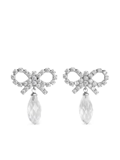 bow crystal-embellishment earrings by SELF-PORTRAIT