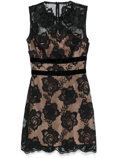 bow-detail lace mini dress by SELF-PORTRAIT