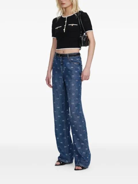 bow embellished jeans by SELF-PORTRAIT