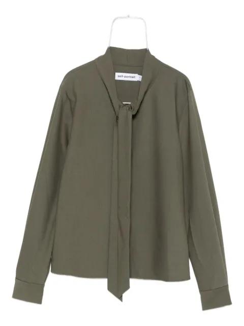 bow-neck long-sleeve blouse by SELF-PORTRAIT