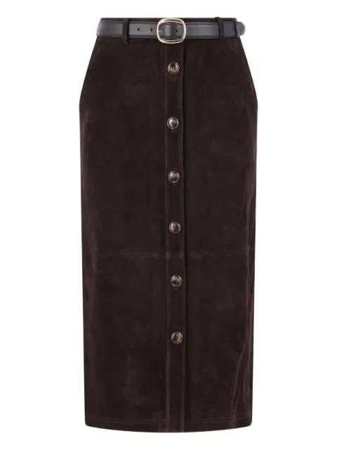 button belted skirt by SELF-PORTRAIT