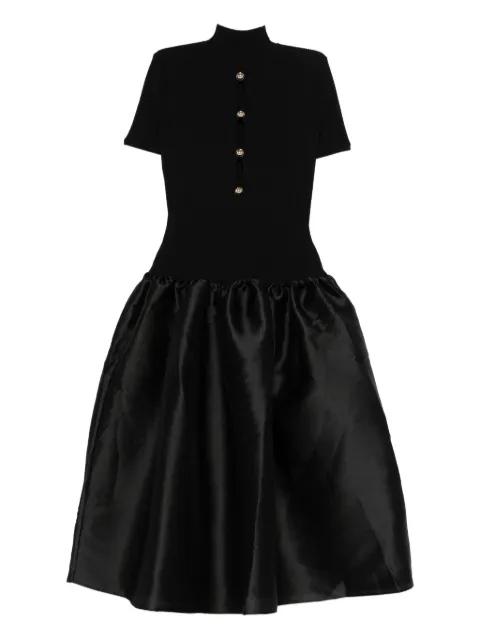 button-detail midi dress by SELF-PORTRAIT