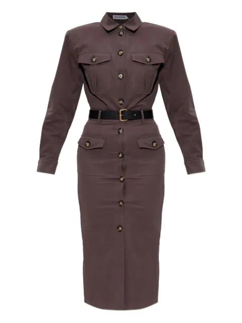 buttoned-up belted dress by SELF-PORTRAIT