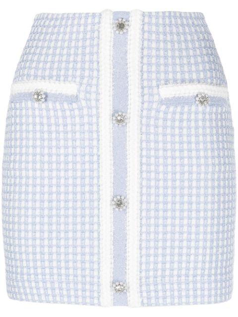 checked metallic mini skirt by SELF-PORTRAIT