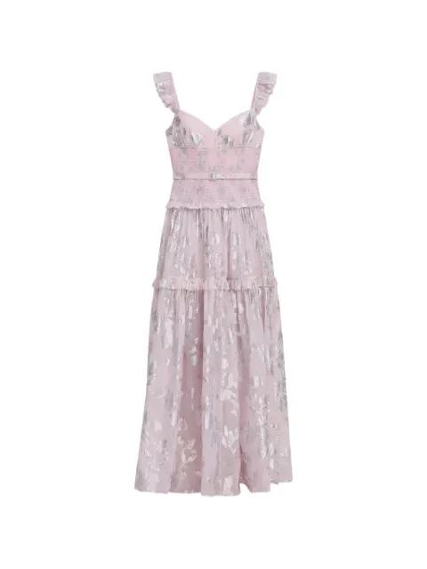chiffron ruffled maxi dress by SELF-PORTRAIT