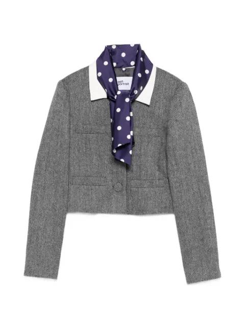 collar cropped jacket by SELF-PORTRAIT