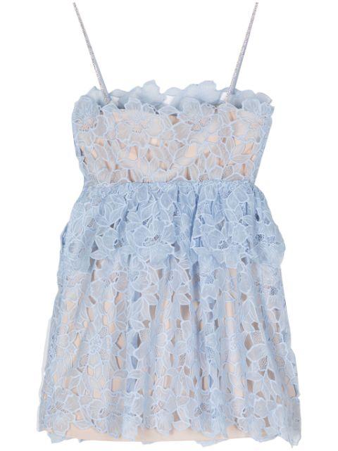corded-lace sheer minidress by SELF-PORTRAIT