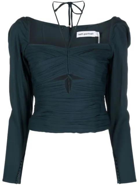 crepe cut-out top by SELF-PORTRAIT