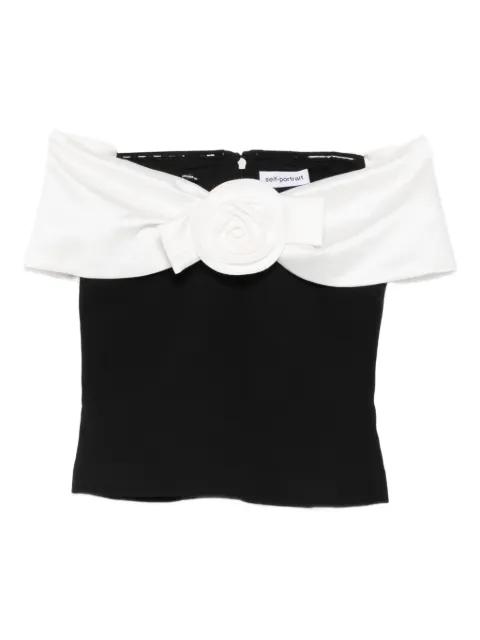 crepe off-shoulder top by SELF-PORTRAIT