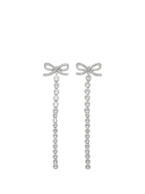 crystal bow droplet earrings by SELF-PORTRAIT