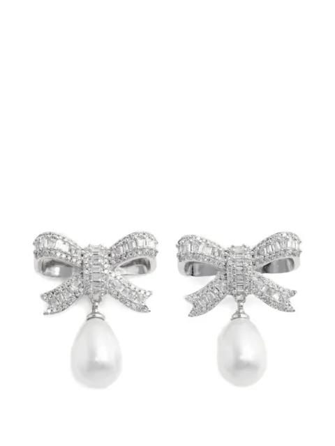 crystal-embellished bow earrings by SELF-PORTRAIT