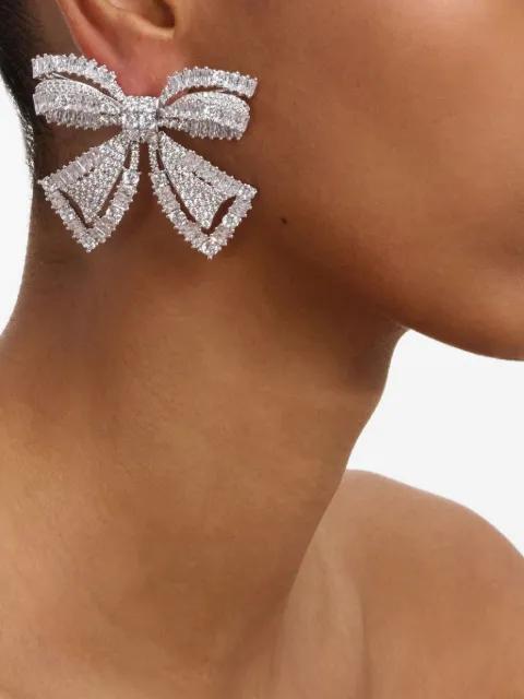 crystal-embellished bow earrings by SELF-PORTRAIT