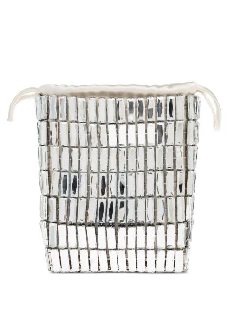 crystal-embellished drawstring tote bag by SELF-PORTRAIT