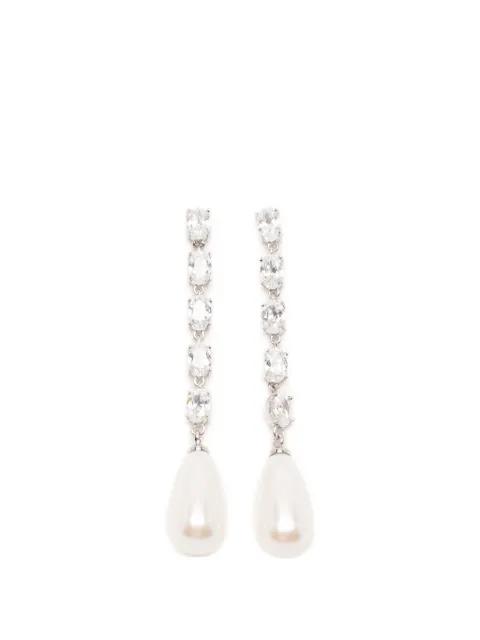 crystal-embellished faux-pearl earrings by SELF-PORTRAIT