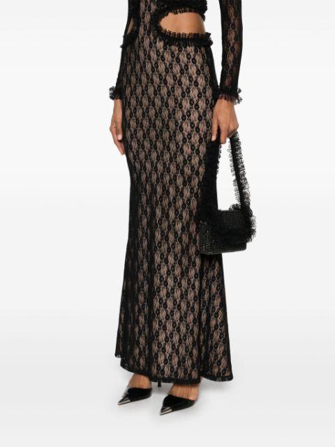 crystal-embellished lace-detail shoulder bag by SELF-PORTRAIT