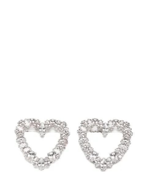 crystal heart earrings by SELF-PORTRAIT