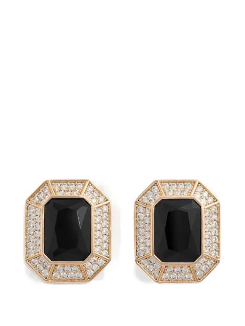 crystal octagonal earrings by SELF-PORTRAIT