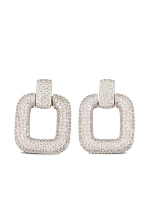 crystal square earrings by SELF-PORTRAIT