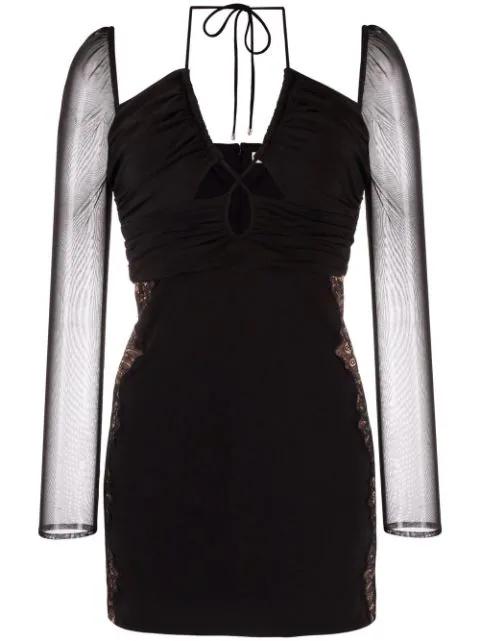 cut-out draped dress by SELF-PORTRAIT