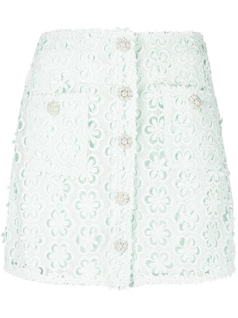 daisy lace-detail miniskirt by SELF-PORTRAIT