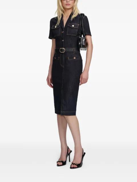 denim-shirt midi dress by SELF-PORTRAIT