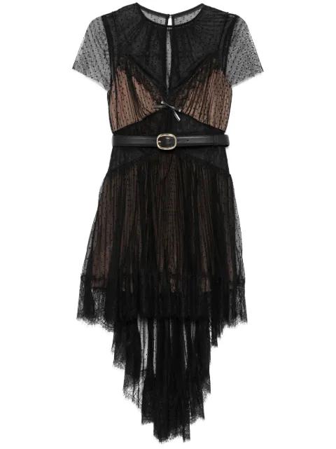 dot-pattern mesh mini dress by SELF-PORTRAIT