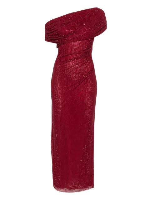 drape detail midi dress by SELF-PORTRAIT