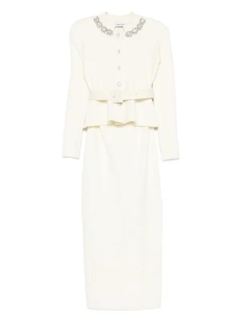 embellished belted dress by SELF-PORTRAIT