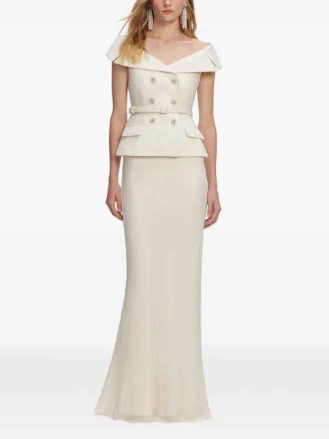 embellished-belted maxi dress by SELF-PORTRAIT