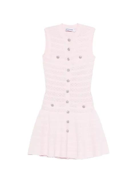 embellished buttoned mini dress by SELF-PORTRAIT