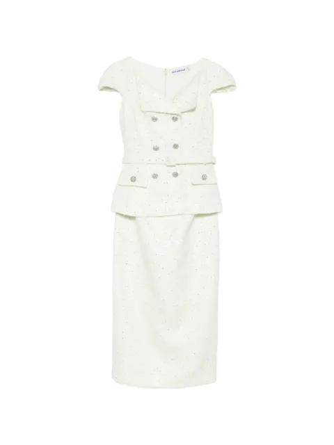 embellished double-breasted dress by SELF-PORTRAIT