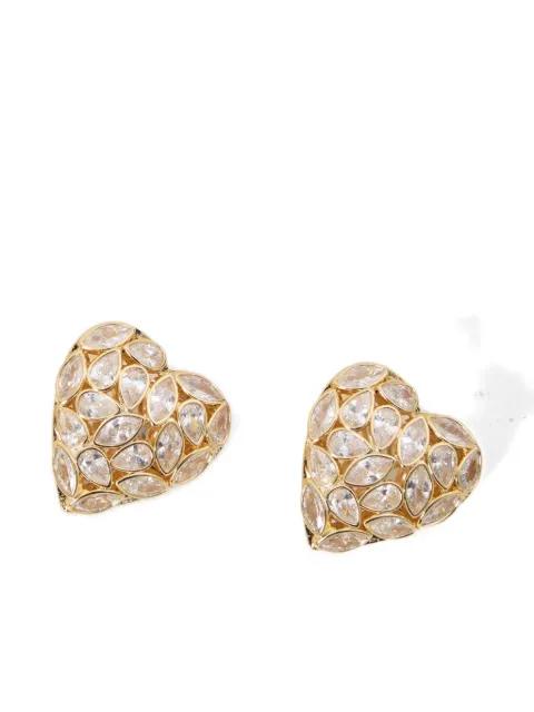 embellished heart earrings by SELF-PORTRAIT