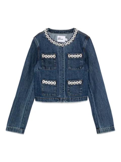 embellished-pocket denim jacket by SELF-PORTRAIT