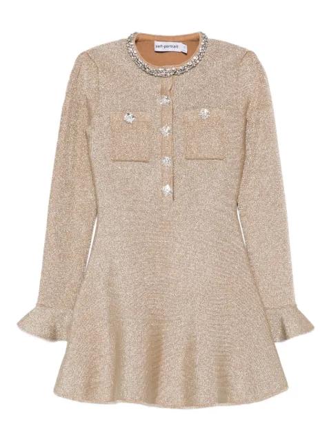 embellished ruffled mini dress by SELF-PORTRAIT