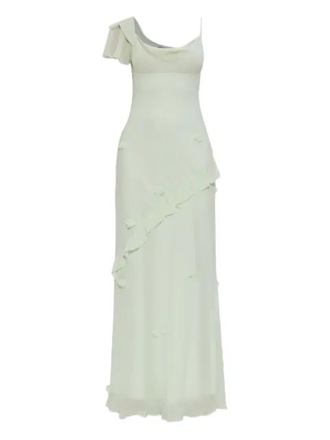 floral-appliqué georgette maxi dress by SELF-PORTRAIT