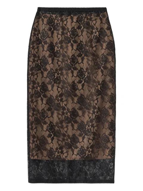 floral lace midi skirt by SELF-PORTRAIT