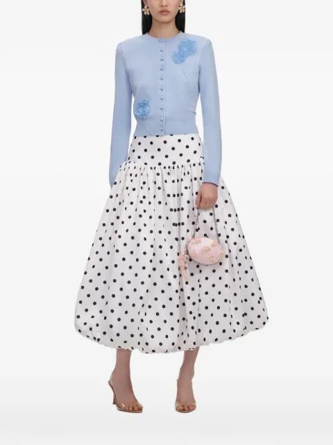 floral-motif button-up knit cardigan by SELF-PORTRAIT