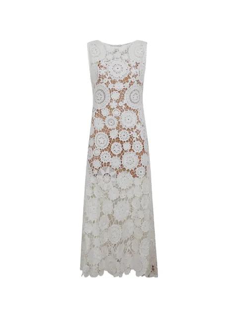 floral-motif crochet-knit dress by SELF-PORTRAIT
