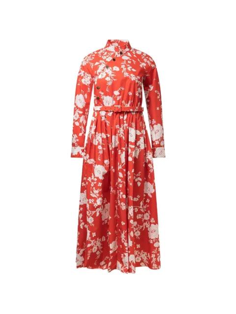 floral-pattern cotton midi dress by SELF-PORTRAIT