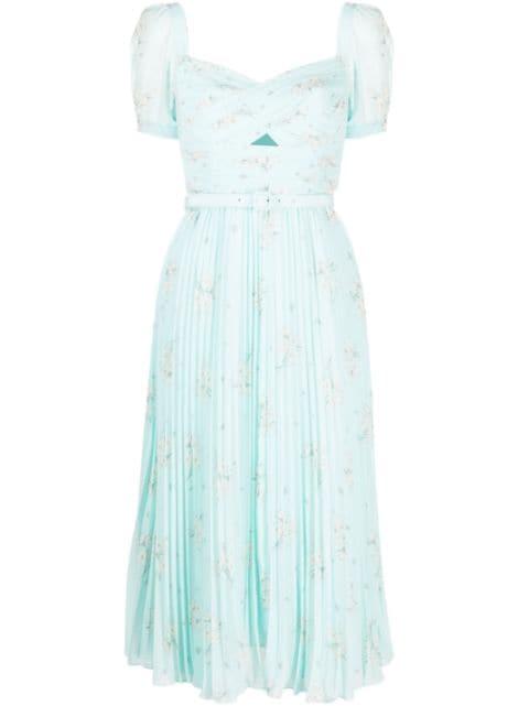 floral-print chiffon midi dress by SELF-PORTRAIT