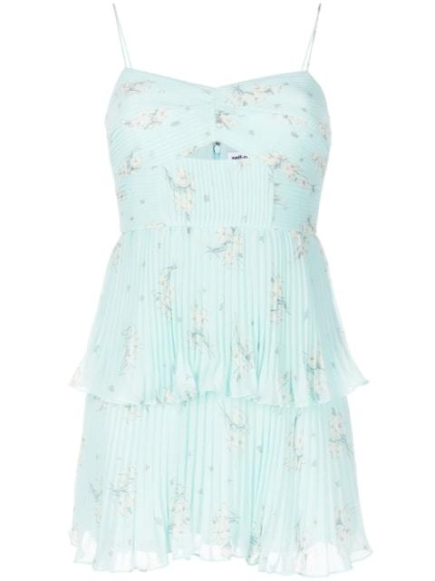 floral-print tiered chiffon minidress by SELF-PORTRAIT