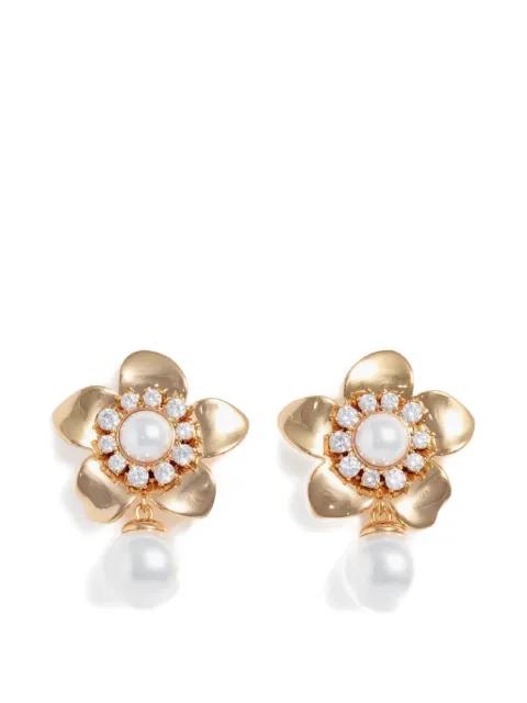 flower pearl earrings by SELF-PORTRAIT