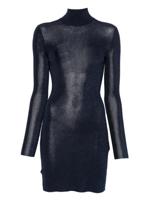 high-neck glitter mini dress by SELF-PORTRAIT
