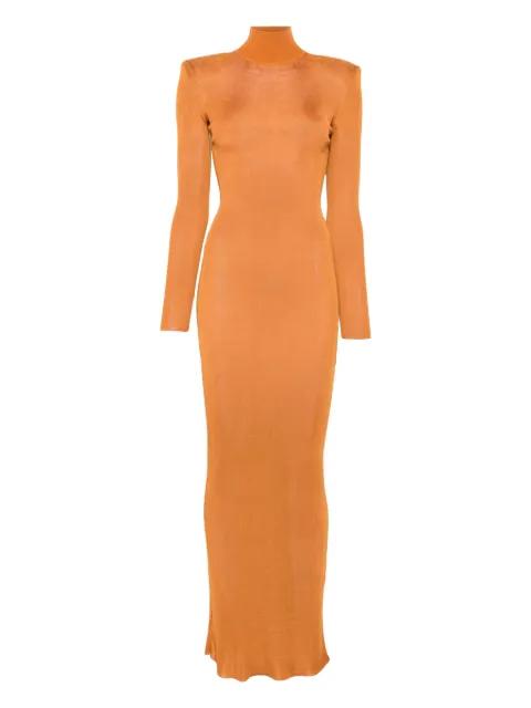 high-neck long-sleeve dress by SELF-PORTRAIT