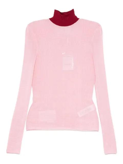 high-neck ribbed top by SELF-PORTRAIT