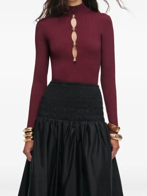 keyhole-embellishment top by SELF-PORTRAIT