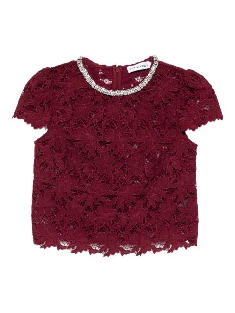 lace crystal-trim blouse by SELF-PORTRAIT